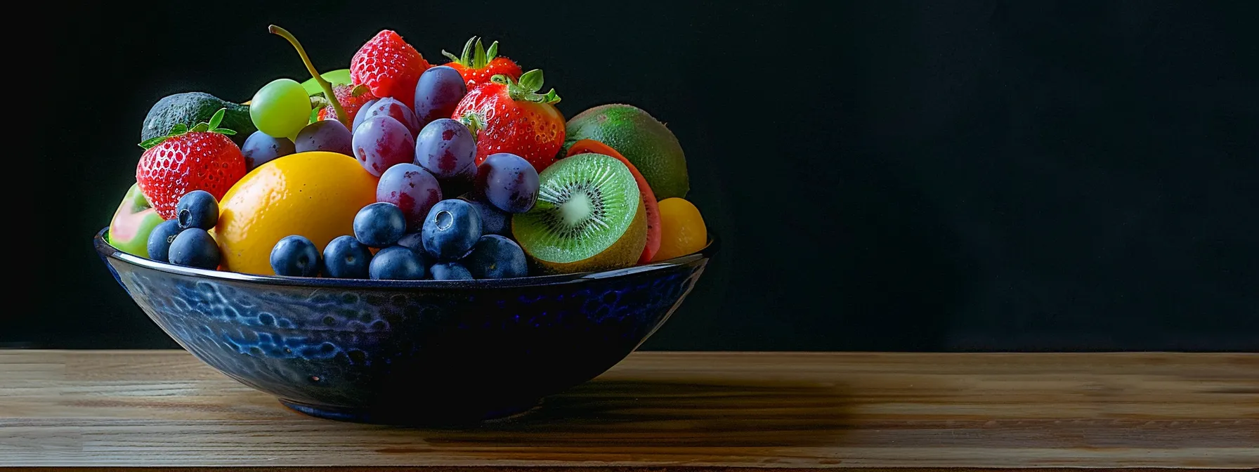 a vibrant fruit bowl overflowing with colorful, nutrient-rich produce, symbolizing the key role of natural foods in boosting metabolism and energy levels.