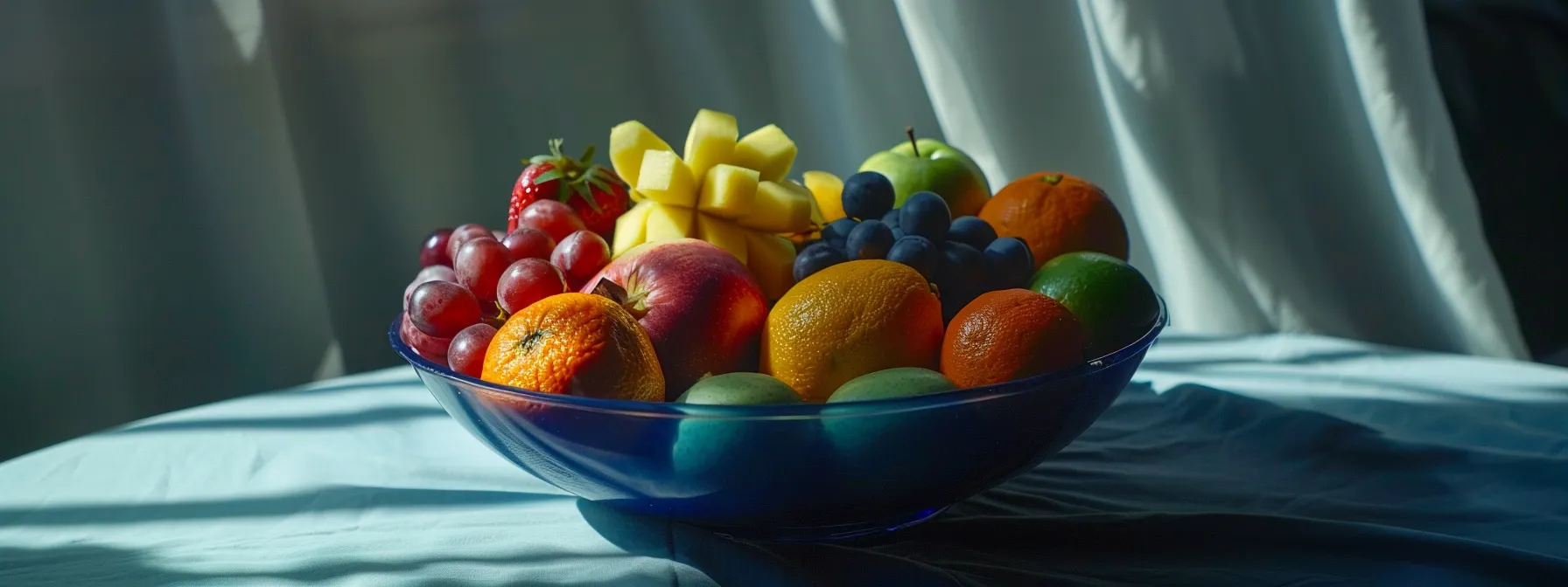 a vibrant fruit bowl filled with colorful, fresh produce symbolizing a commitment to a low-sugar lifestyle.