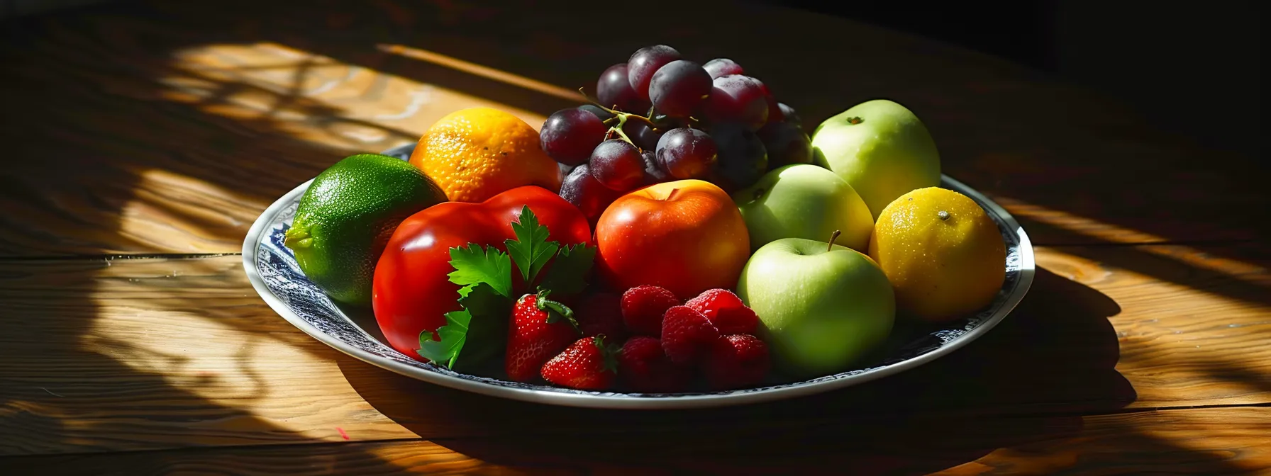 a vibrant plate of colorful, nutrient-rich fruits and vegetables being transformed into energy, symbolizing the role of metabolism in weight management.